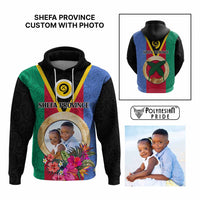 Shefa Province Custom Hoodie With Photo Vanuatuan Boar's Tusk Flag Multicolored