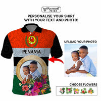 Penama Province Custom Polo Shirt With Photo Vanuatuan Boar's Tusk Flag Multicolored CTM09 - Polynesian Pride