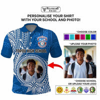 Custom Photo Tonga Back To School Polo Shirt Polynesian Ngatu Tribal CTM09 - Polynesian Pride