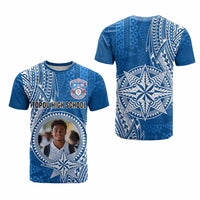Custom Photo Tonga Back To School T Shirt Polynesian Ngatu Tribal