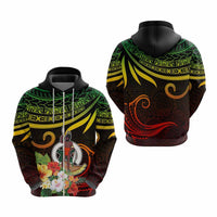 Personalized Photo Polynesian Hoodie Flower With Coat Of Arms