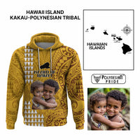 Custom Island of Hawaii Hoodie Kakau Mixed Polynesian Tribal