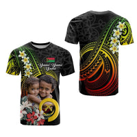 Custom Photo Vanuatu Provinces T Shirt Vanuatuan Pig Tusk and Pacific Beauty Flower CTM09 - Polynesian Pride