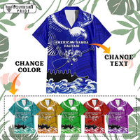 Custom American Samoa Fautasi Race Hawaiian Shirt Eagle With Polynesian Pattern