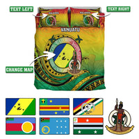 Custom Vanuatu Provinces Bedding Set Coat Of Arms Mix Flag