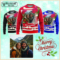 Custom Photo Kia Ora New Zealand Knitted Sweatshirt Pohotukawa Kiwi Santa Meri Kirihimete