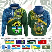 Custom Solomon Islands Provinces Hoodie Coat Of Arms With Flag Unique Version