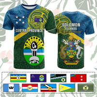 Custom Solomon Islands Provinces T Shirt Coat Of Arms With Flag Unique Version