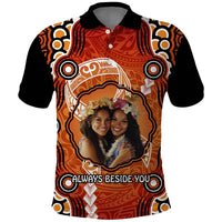 Custom Photo Cancer Awareness Polo Shirt Brave Strong Aboriginal With Polynesian Pattern