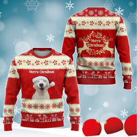 Custom Photo Polynesia Knitted Sweatshirt Xmas Vibes Polynesian Pattern