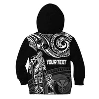 Personalised Polynesian Father's Day Hoodie KID Dad & Kid - Kanaka Hawaii LT7 Zip Hoodie Black - Polynesian Pride