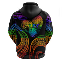 Personalised It's in my DNA Polynesian Valentine Day Couple Hoodie Fingerprint with Color Pride Flag LT9 - Polynesian Pride