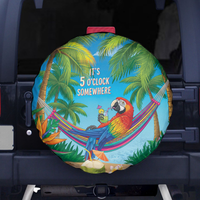 Hawaii Parrots Cocktail Summer Beach Vibe – Spare Tire Cover – LT9 No hole Blue - Polynesian Pride