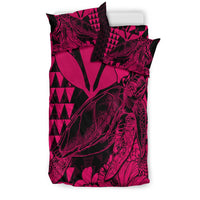 Hawaii Sea Turtle Bedding Set Polynesia Kakau with Kanaka Maoli Pink LT9 - Polynesian Pride