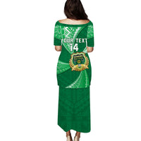 Personalised Tonga Saineha High School Puletasi Dress Tongan Ngatu Pattern LT14 - Polynesian Pride