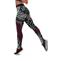 Polynesia Sharks Curve Pattern Leggings - Tribal Ocean Design LT05