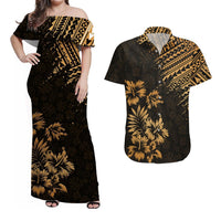 Hawaii Summer Matching Dress and Hawaiian Shirt Mix Polynesian Gold LT6 Gold - Polynesian Pride