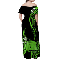 Tokelau Matching Dress and Hawaiian Shirt Tokelauan Tatau with Badge Green LT14 - Polynesian Pride