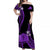 Tokelau Off Shoulder Long Dress Tokelauan Tatau With Badge Purple LT14 Women Purple - Polynesian Pride
