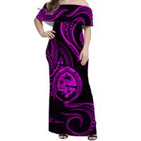 Polynesian Matching Dress and Hawaiian Shirt Guam Coat of Arms with Polynesian Tribal Tattoo Purple Version LT9 - Polynesian Pride