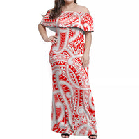 NE Maori Dress - Maori Combo Dress And Hawaiian Shirt-RED LT6 - Polynesian Pride