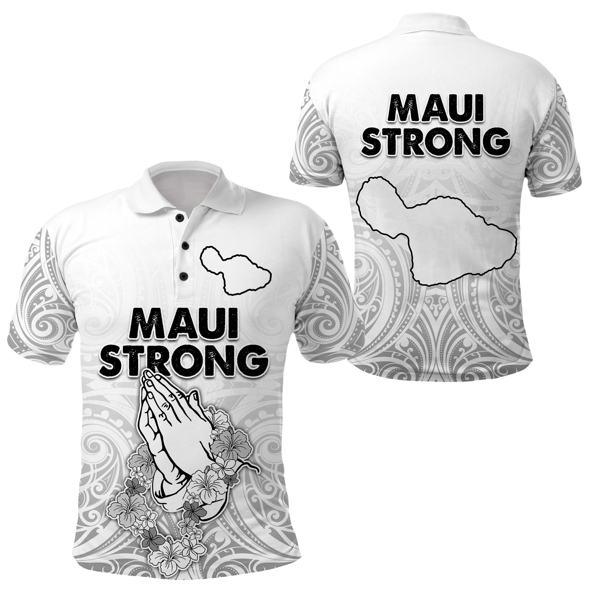 Hawaii Strong Maui Wildfire Polo Shirt No4 LT9 - Polynesian Pride