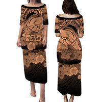 Polyneisian Pride Happy Father Day Puletasi Dress I Love You Dad - Polynesian Tribal Nude LT9 - Polynesian Pride