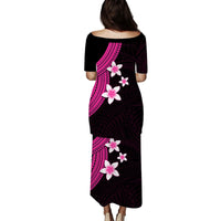 Polynesian Puletasi Dress With Plumeria Flower Pink LT6 - Polynesian Pride
