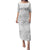 Personalised Tonga White Sunday Puletasi Dress Tropical LT9