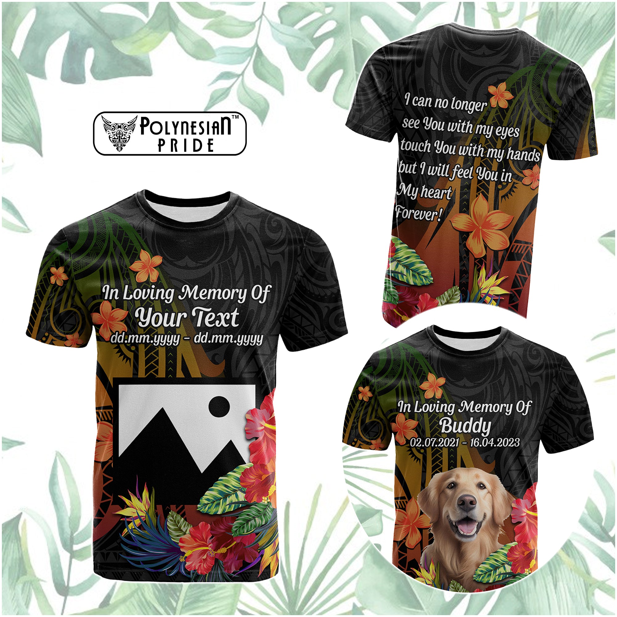 Custom Photo In Loving Memory T Shirt Polynesian Memorial Gift For Family And Pet Lovers CTM14 - Polynesian Pride