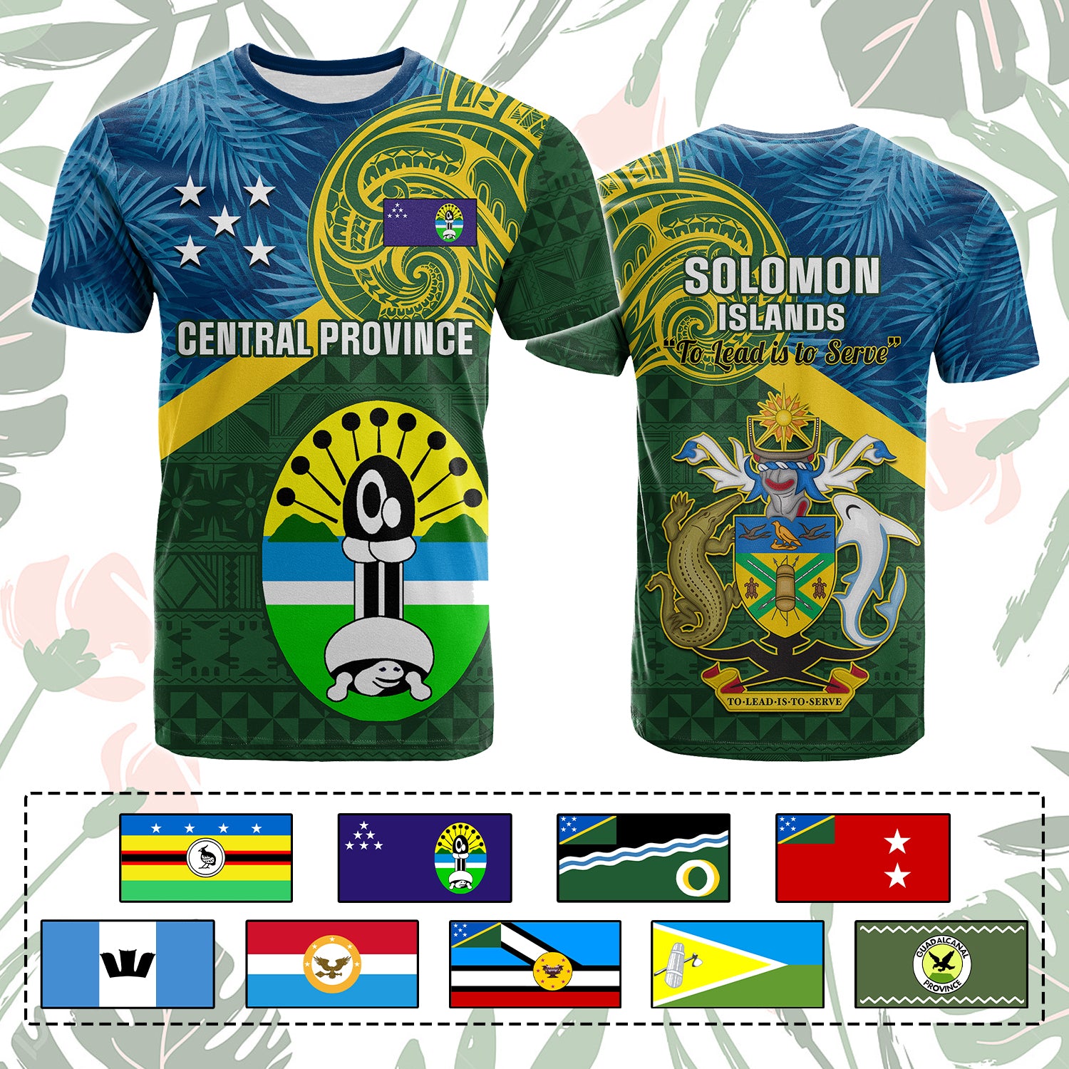 Custom Solomon Islands Provinces T Shirt Coat Of Arms With Flag Unique Version CTM14 - Polynesian Pride