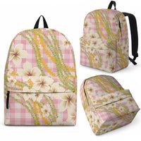 Akala Hamele Palaka Plumeria Backpack Puakenikeni and Maile Lei