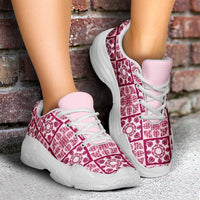 Akala Palaka Quilt Hawaii Chunky Sneakers Hawaiian Tropical Monstera Sea Turtle