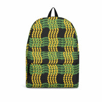 Aloha Hawaii Ilima Maile Lei Backpack Palaka Inspired Hawaiian-plaid Black