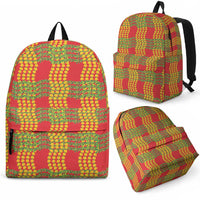 Aloha Hawaii Ilima Maile Lei Backpack Palaka Inspired Hawaiian-plaid Red