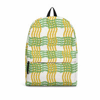 Aloha Hawaii Ilima Maile Lei Backpack Palaka Inspired Hawaiian-plaid White