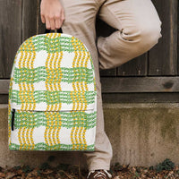 Aloha Hawaii Ilima Maile Lei Backpack Palaka Inspired Hawaiian-plaid White