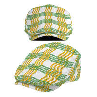 Aloha Hawaii Ilima Maile Lei Jeff Hat Palaka Inspired Hawaiian-plaid White