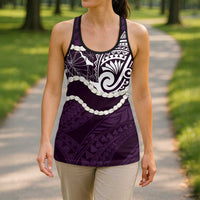 Aloha Hawaii Kalo Pikake Lei Hollow Tank Top Chest Tattoo Purple Hawaiian Pattern LT14 - Polynesian Pride