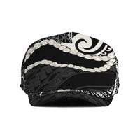 Aloha Hawaii Kalo Pikake Lei Jeff Hat Chest Tattoo Black Hawaiian Pattern LT14 Black - Polynesian Pride