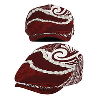 Aloha Hawaii Kalo Pikake Lei Jeff Hat Chest Tattoo Oxblood Hawaiian Pattern