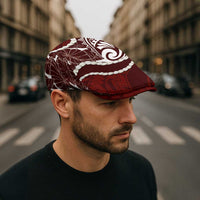 Aloha Hawaii Kalo Pikake Lei Jeff Hat Chest Tattoo Oxblood Hawaiian Pattern