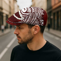 Aloha Hawaii Kalo Pikake Lei Jeff Hat Chest Tattoo Oxblood Hawaiian Pattern