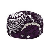 Aloha Hawaii Kalo Pikake Lei Jeff Hat Chest Tattoo Purple Hawaiian Pattern