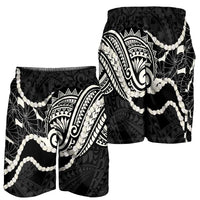 Aloha Hawaii Kalo Pikake Lei Shorts for Men Chest Tattoo Black Hawaiian Pattern