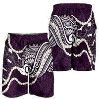 Aloha Hawaii Kalo Pikake Lei Shorts for Men Chest Tattoo Purple Hawaiian Pattern