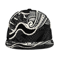 Aloha Hawaii Kalo Pikake Lei Snapback Cap Chest Tattoo Black Hawaiian Pattern