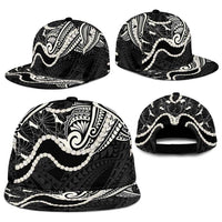 Aloha Hawaii Kalo Pikake Lei Snapback Cap Chest Tattoo Black Hawaiian Pattern
