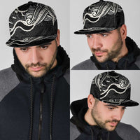 Aloha Hawaii Kalo Pikake Lei Snapback Cap Chest Tattoo Black Hawaiian Pattern