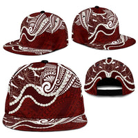 Aloha Hawaii Kalo Pikake Lei Snapback Cap Chest Tattoo Oxblood Hawaiian Pattern